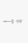 Single Piglet Stud Silver