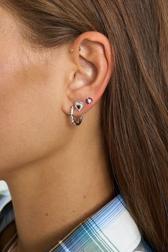 Single Lady Bug Stud Silver