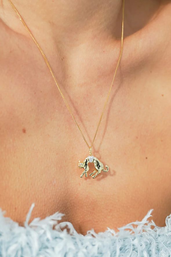 Show Cat Charm Goldplated