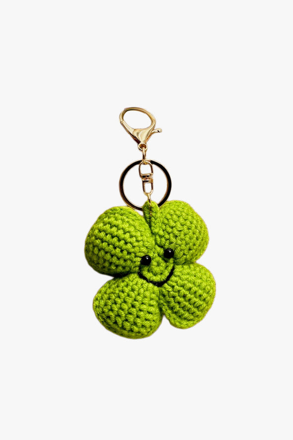 Crochet Clover Bag Charm/ Keychain
