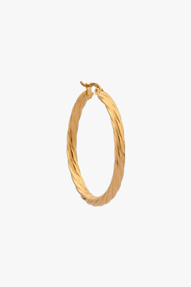 Big Twisted Rope Hoop Gold