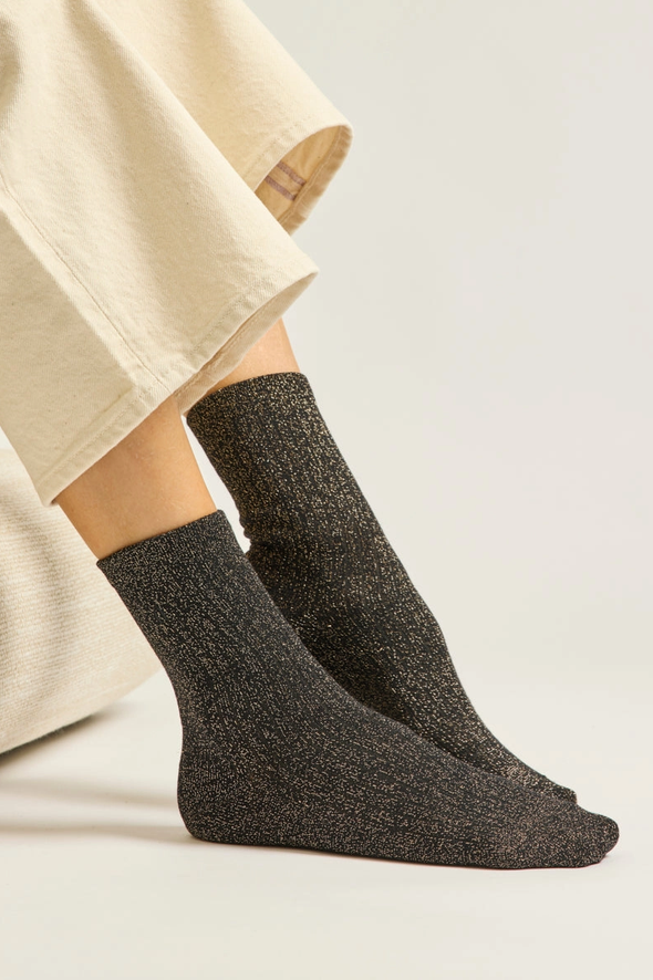 Ribbed Gold, Brown & Black Socks