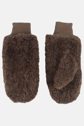 Fran Faux Fur Mittens Mocha