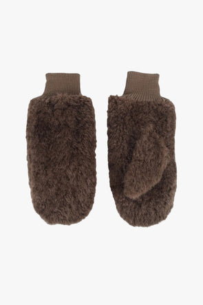 Fran Faux Fur Mittens Mocha