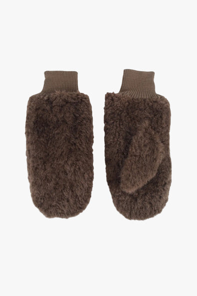 Fran Faux Fur Mittens Mocha