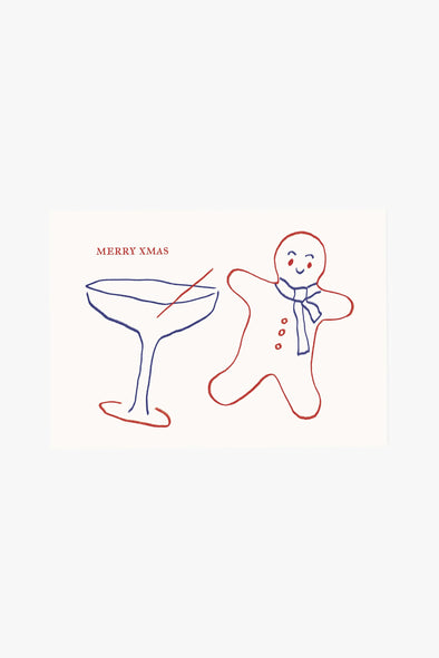 'Merry Xmas Gingerbread' Postcard (risography)
