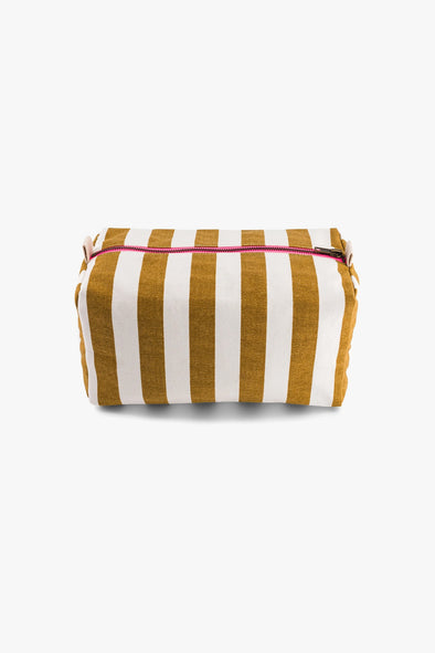 Vic Caramel Ecru Striped Toilet Bag