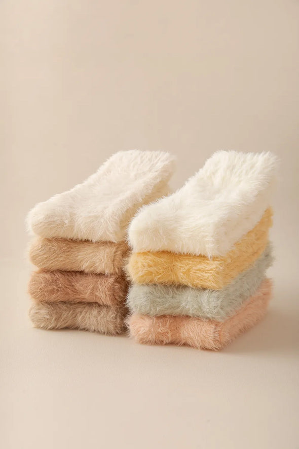 Fuzzy House Socks Rose