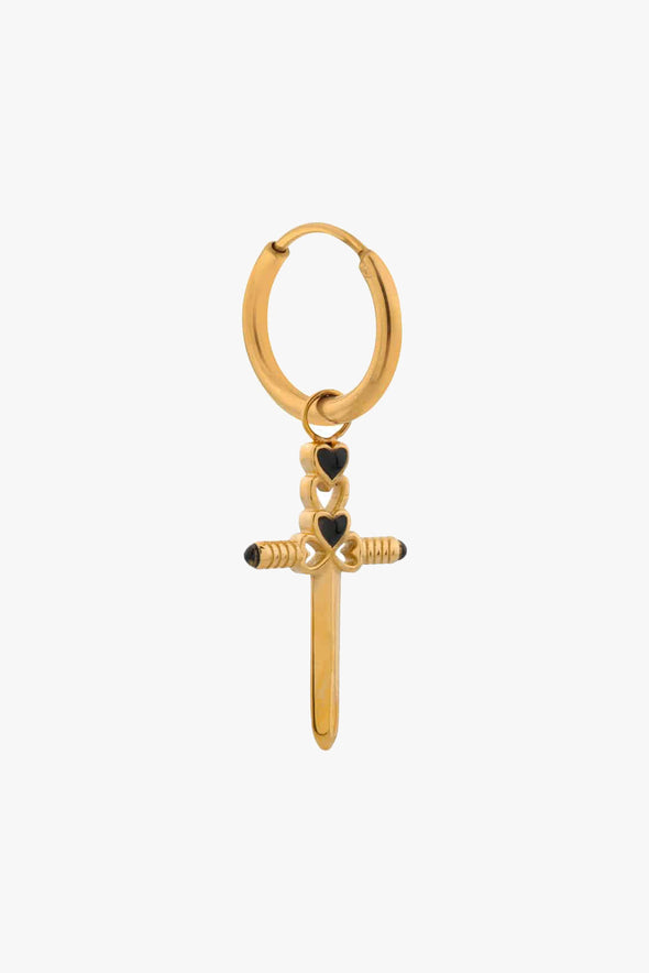 Cupid's Dagger Hoop Gold