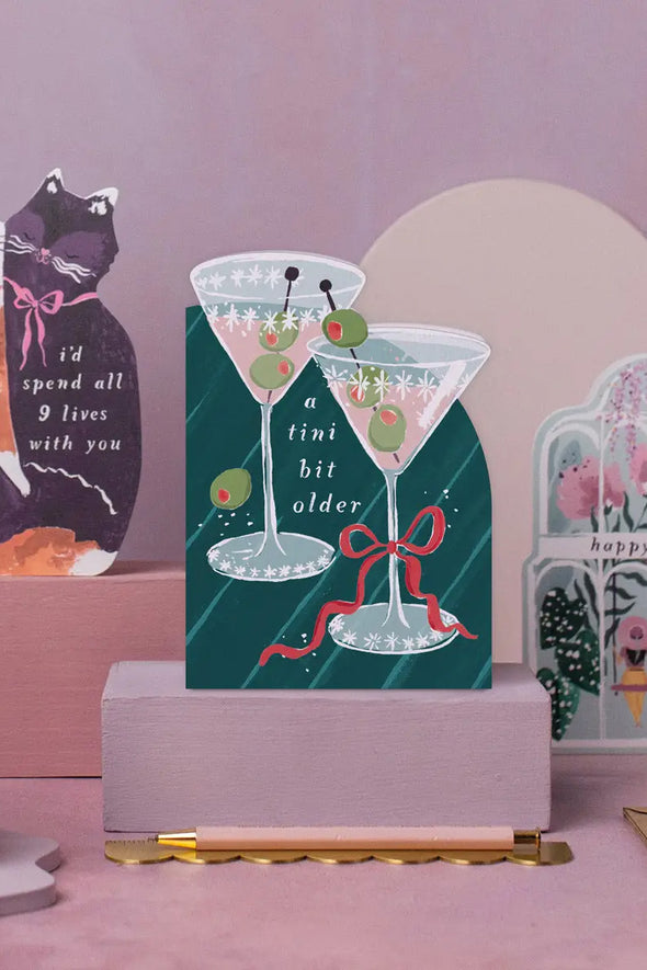 Tini Bit Older Martini Birthday Card