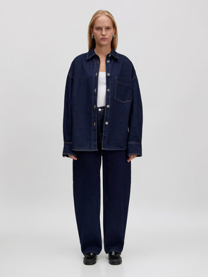 Theodora Denim Trousers Dark Blue