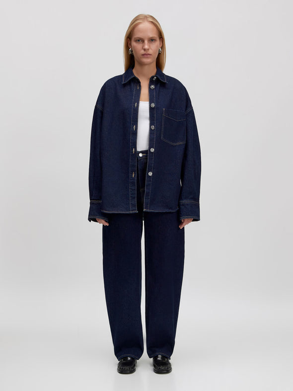 Theodora Denim Trousers Dark Blue