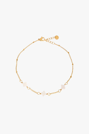 White Clover Anklet Gold