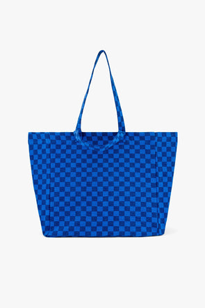 Elisa Tote Bag Checkerboard Greek Blue / Blue Navy