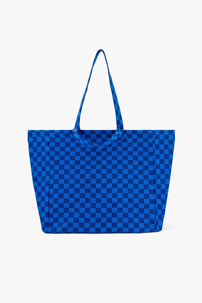 Elisa Tote Bag Checkerboard Greek Blue / Blue Navy