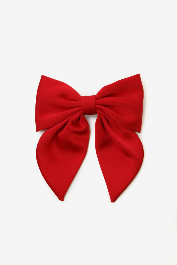 Bow Hair Clip Red