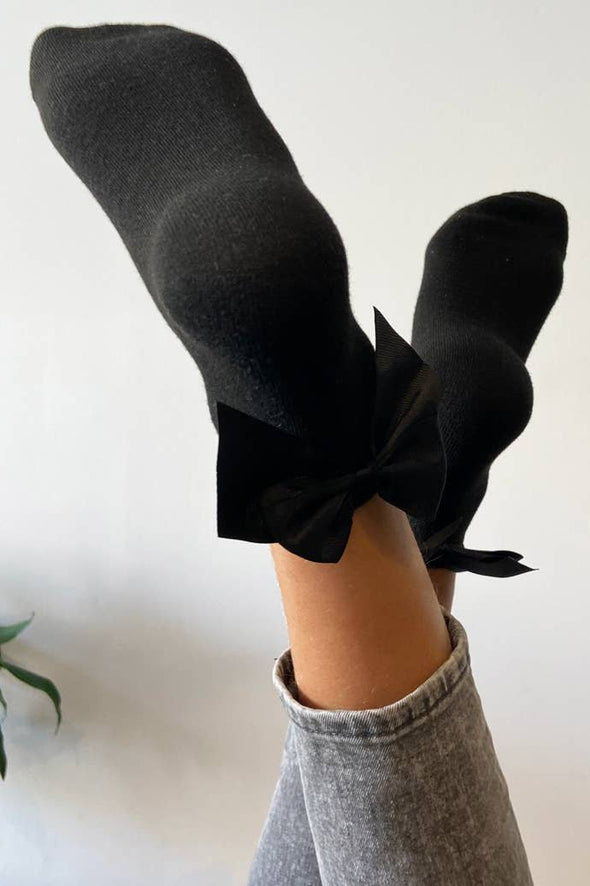 Elisa Black Bow Socks