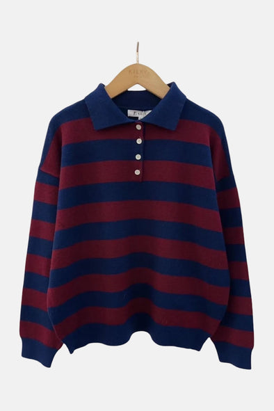 Jake Knit Marine/Burgundy