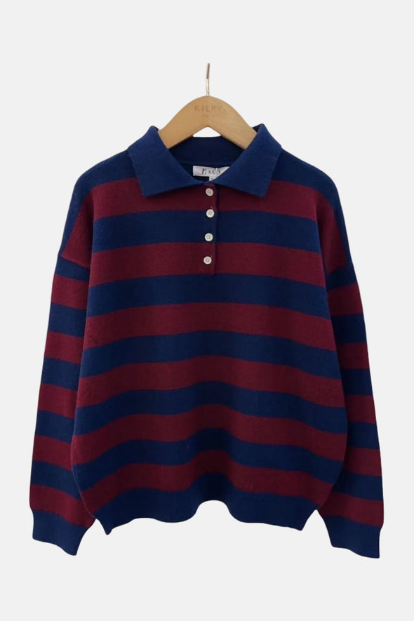 Jake Knit Marine/Burgundy
