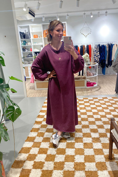 Sadie Sweaterdress Aubergine