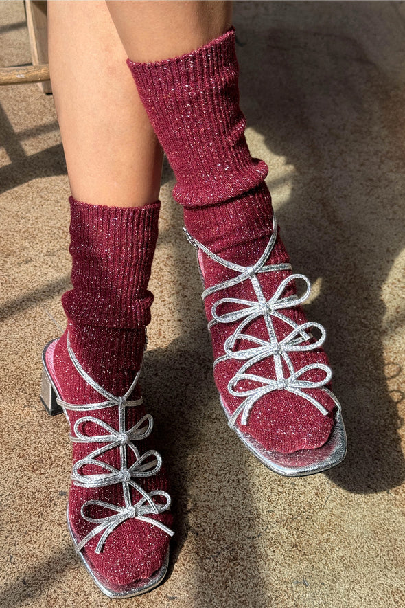 Winter Sparkle Socks Wine