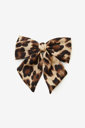 Bow Hair Clip Leopard