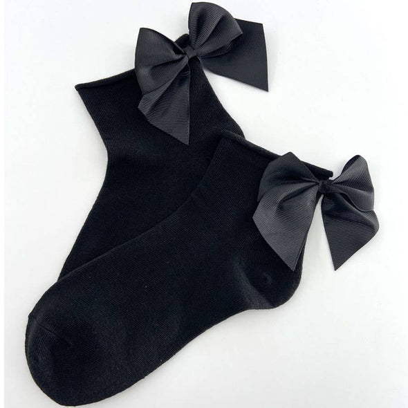 Elisa Black Bow Socks