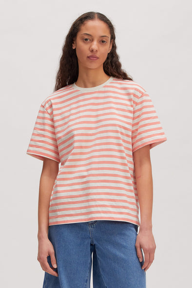 Milly T-Shirt Stripes Egret/Crabapple – Lily