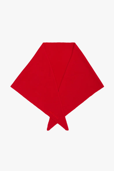 Merino Wool Triangle Scarf Flame Red