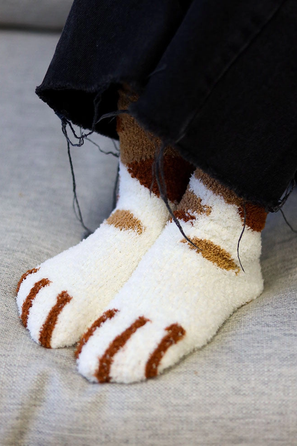 Comfort Socks Cat Camel