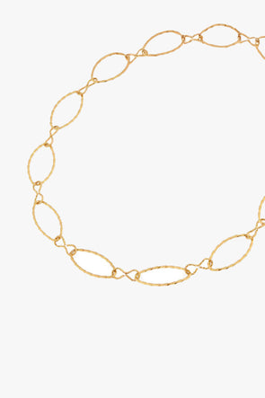 Infinity Oval Necklace Gold