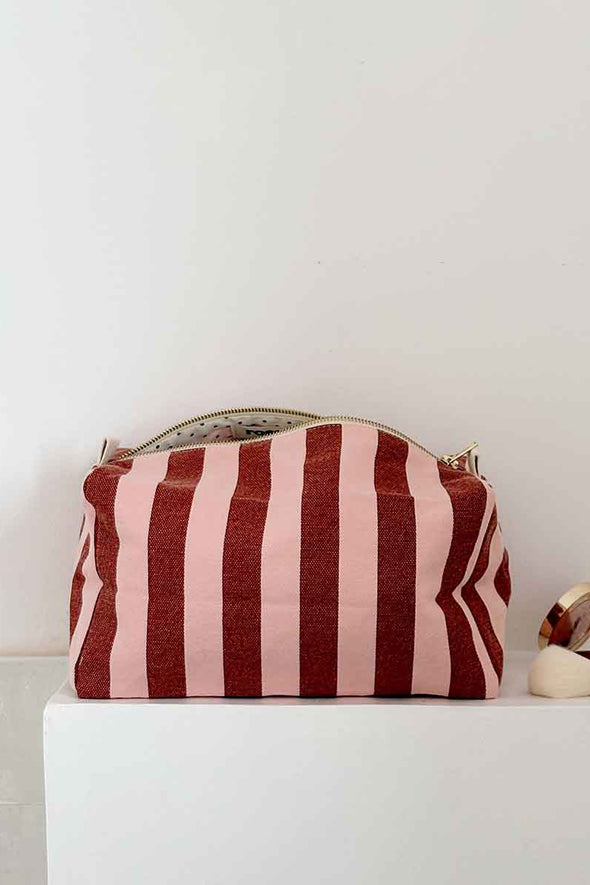 Vic Pouch Stripes Brick/Chamallow