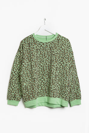 Jules Leopard Sweater Green