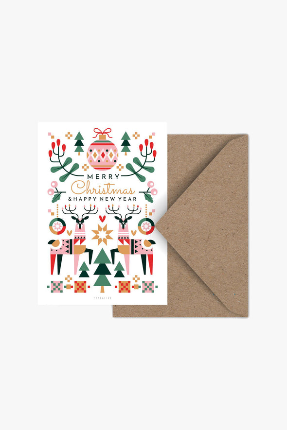 Geometric Christmas Postcard