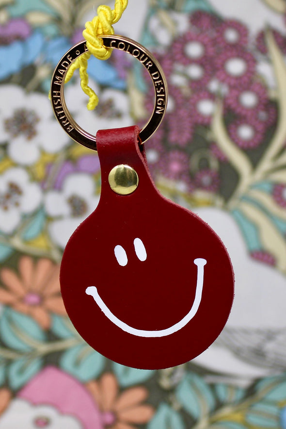 Smiley Key Fob Red