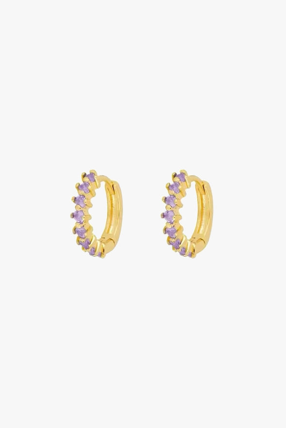 Retro Filter Earrings Lilac Gold