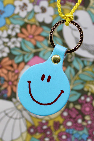Smiley Key Fob Turquoise