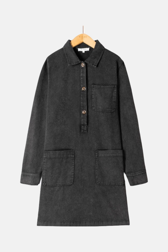 Gracie Denim Dress Black
