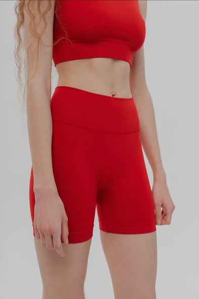 Sia High Waist Bike Shorts Red