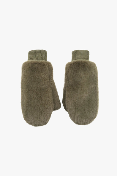 Furry Mittens Kaki