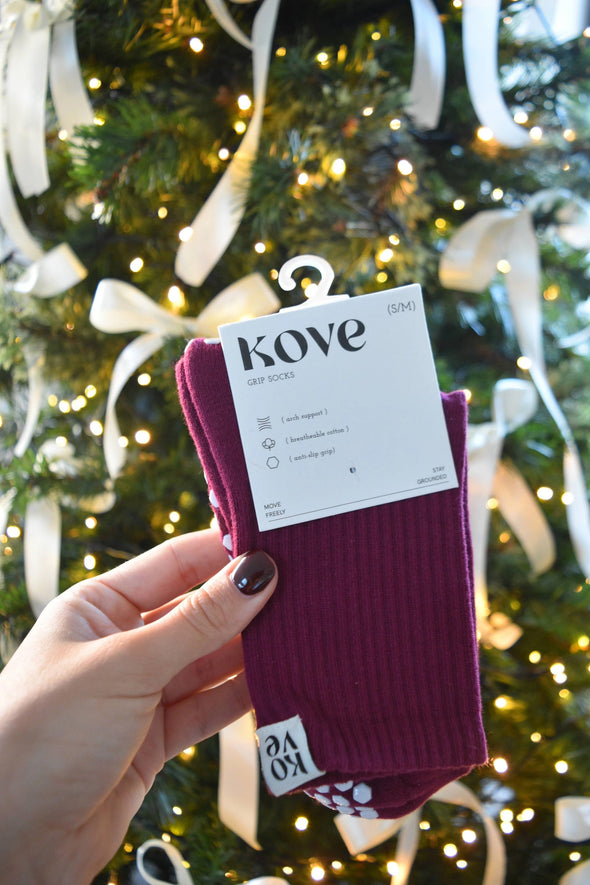 Les Basics Grip Socks Burgundy