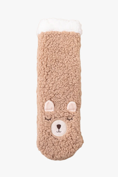 Fluffy Animal Socks Brown