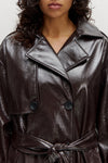 Reese PU Trenchcoat Chocolate Brown