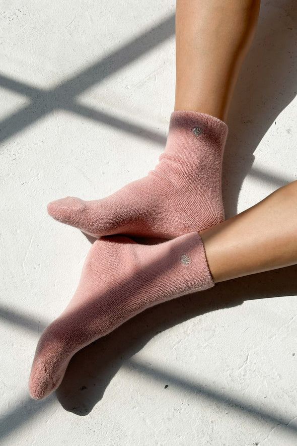 Embroidered Cloud Socks French Rosé