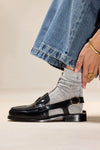 Openwork Ecru Grey Red Socks Set
