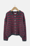 Manon Cardigan Grey/Cherry