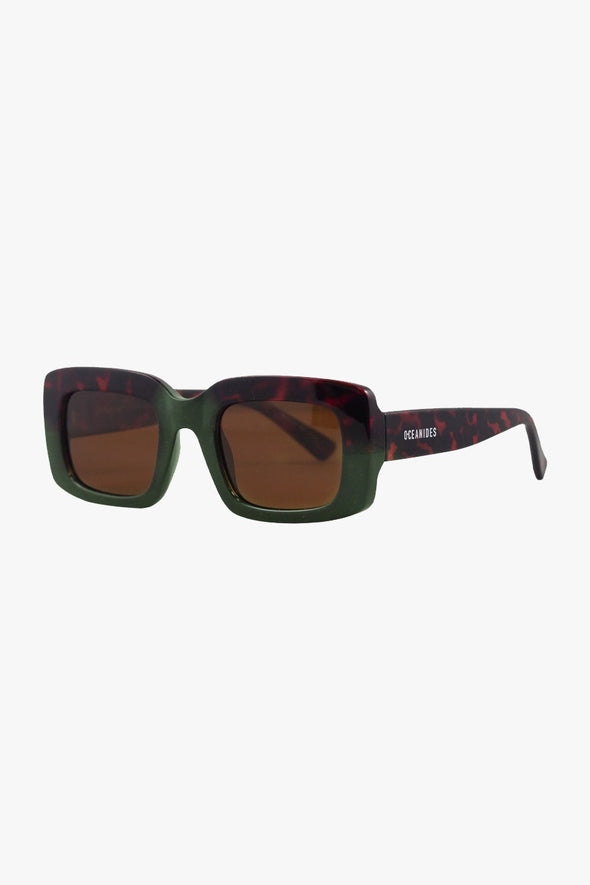 Ida Tortoise Green Brown Sunglasses