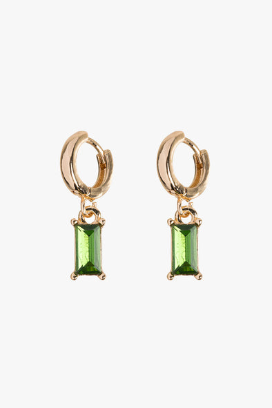 Emerald Crystal Hoop Earrings
