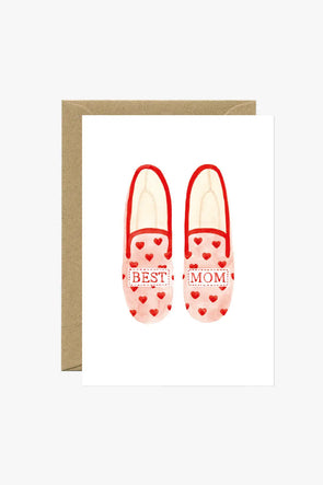 Best Mum Slippers Greeting Card