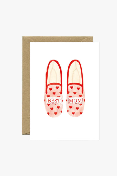 Best Mum Slippers Greeting Card